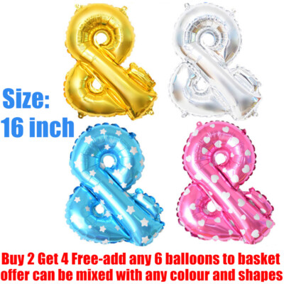 Alphabet A-Z Letter Number Foil Balloons Star Heart Balloon Name Party Wedding