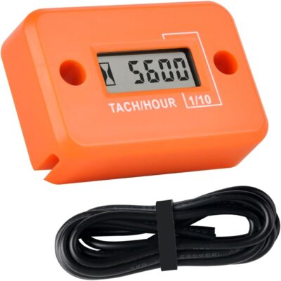 Runleader Inductive Digital Tach Hour Meter RPM For ZTR Lawn Mower Marine ATV