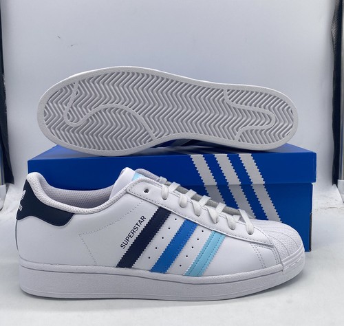 Adidas Superstar White Legend Ink Bliss Синие кроссовки HP5499 Мужские размеры