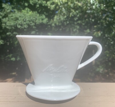 Melitta White 1 Hole 1x4 #4 Ceramic Manual Pour Over Coffee Filter Holder Italy