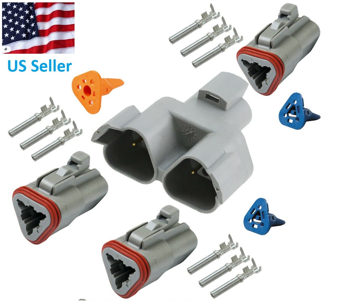 Deutsch 3-Pin Bus J1939 Y-Adapter Kit, 14-16 AWG, Pins & Seals