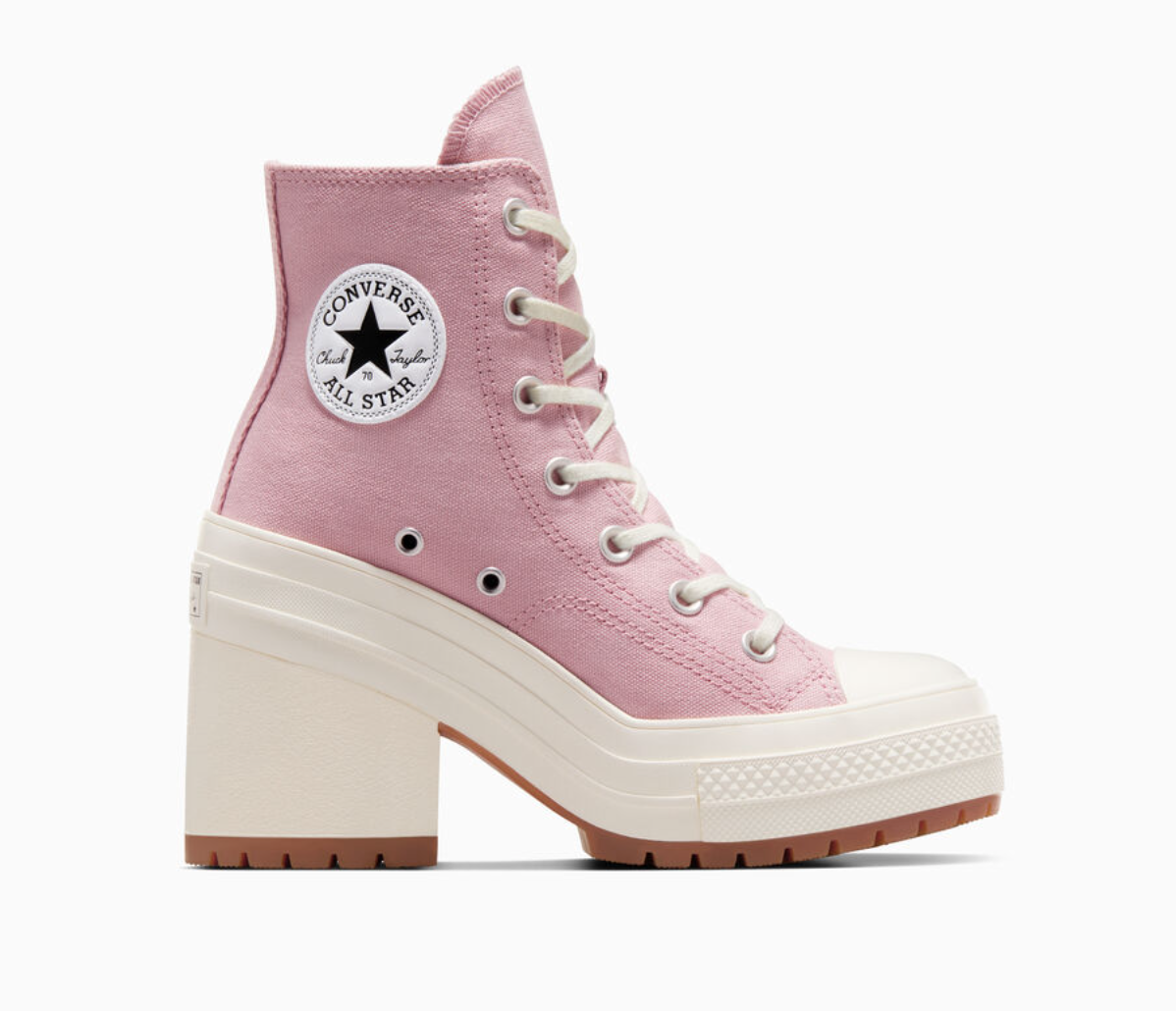 Pre-owned Converse Women's  Chuck 70 De Luxe Heel Satin Gr 82 Boots Shoes A06433c Pink In As Pictured