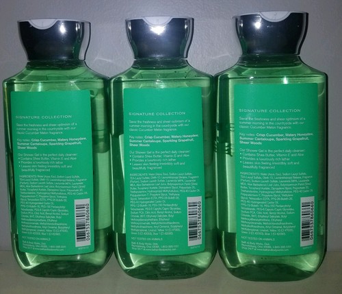 New Bath And Body Works Cucumber Melon Shower Gels Lot Of 3 Retired Sent