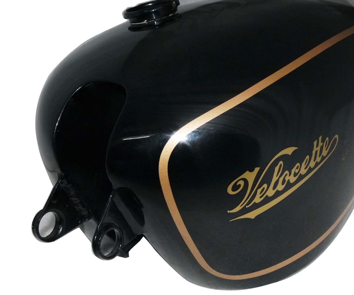 New Velocette Venom Petrol Fuel Tank Black Painted Golden Stripe 