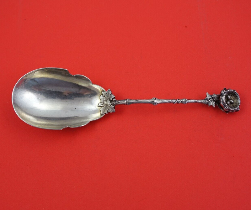 Birds Nest by Gorham Sterling Silver Berry Spoon 9 1/4"