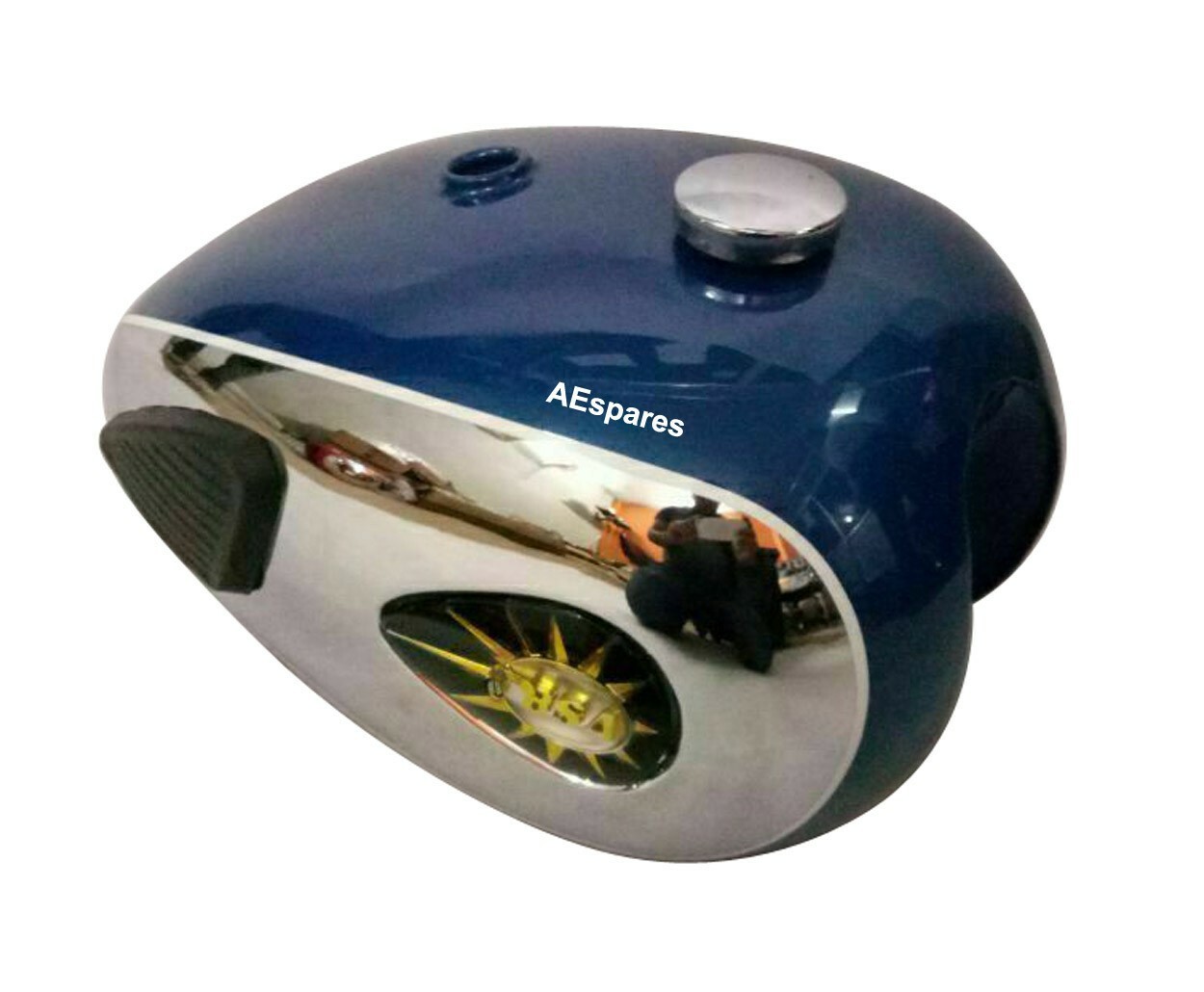 Fits BSA A7 A10 Super Rocket Blue Fuel Tank Chrome plated & With Cap & Knee Pad  
