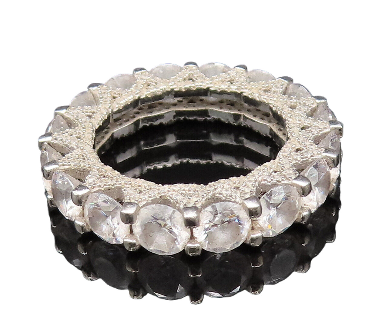 925 Silver Vintage Star Detail & Cubic Zirconia Eternity