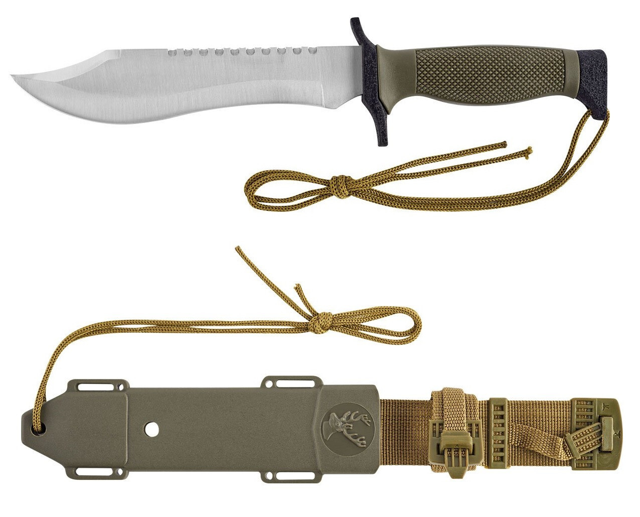 PUGNALE RAMBO COLTELLO SPORTIVO CON FODERO LAMA IN ACCIAIO INOX 17,5 cm AUSONIA
