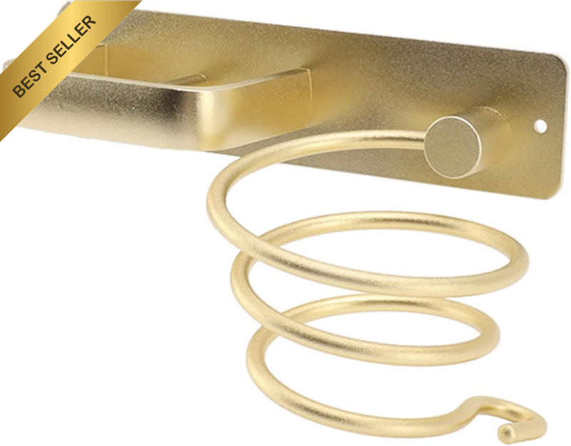 Blow Dryers Holding Shelf, Gold Color Hair Dryer Holder Blow Dryer Holder Rack B