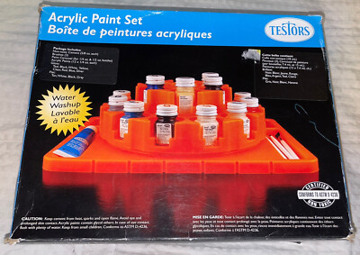 Testors Acrylic Paint Carousel Set With 12 Paint Bottles Cement No Brushes