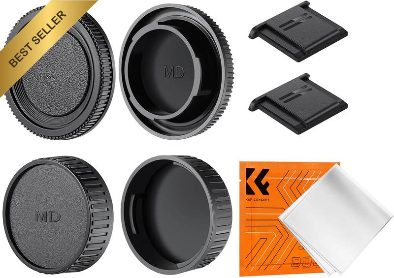 MD Mount Body Cap & Rear Lens Cover Kit with Cleaning Cloth Kit | Compatible wit