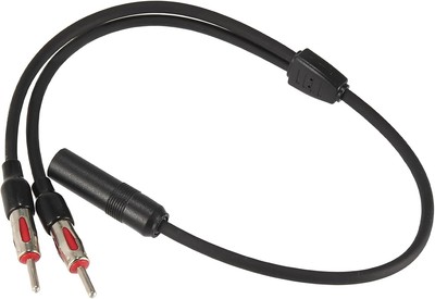 X AUTOHAUX Universal Car Radio Auto Antenna Splitter 1 Female to 2 Male Black 