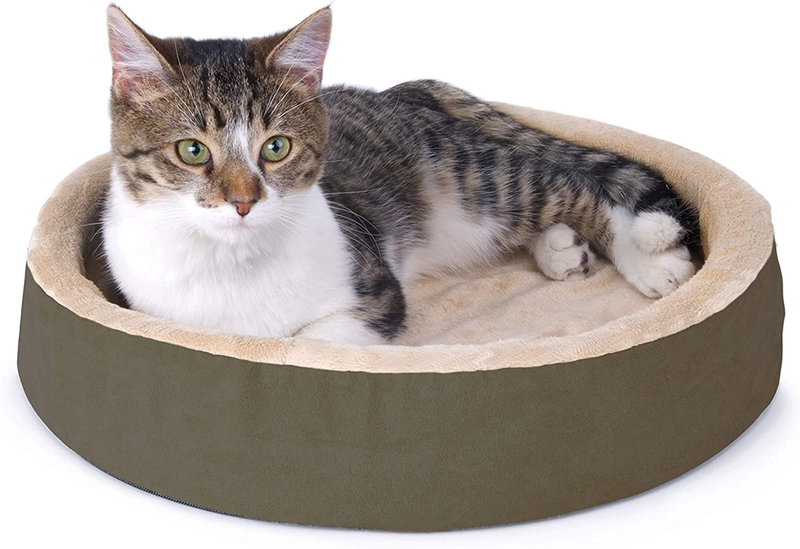 K&H Pet Products Thermo-Kitty Cuddle up Indoor Heated Cat Bed for Dogs & Cats, W