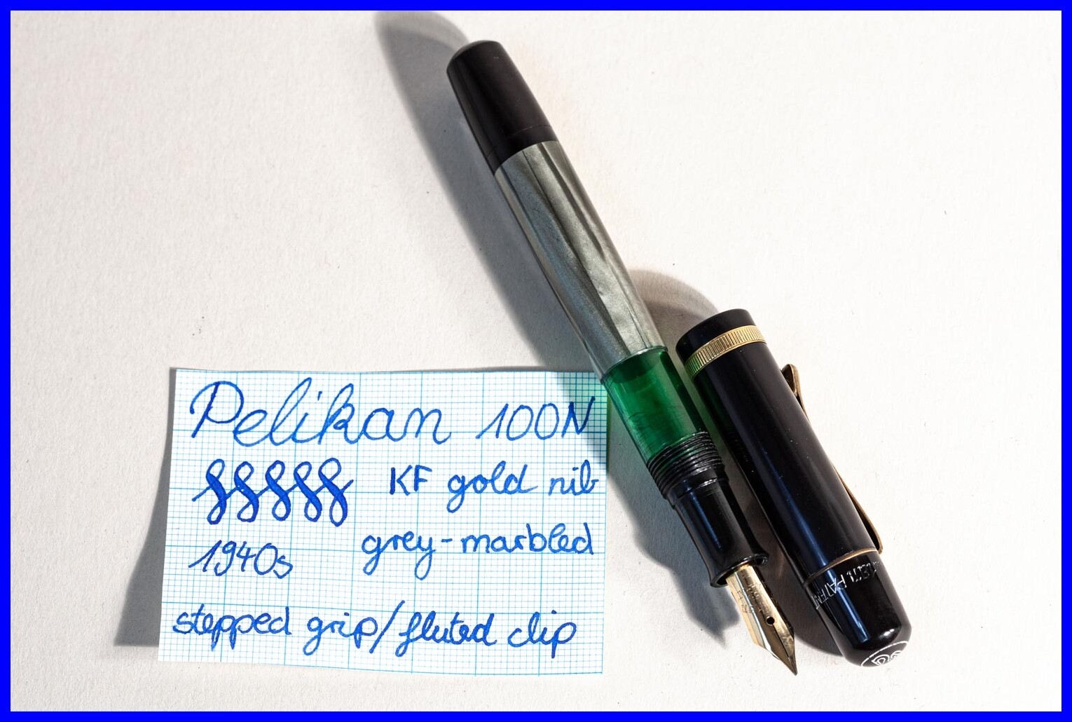 1940er Serie PELIKAN 100N KOLBEN-FÜLLER Grau marmoriert KF