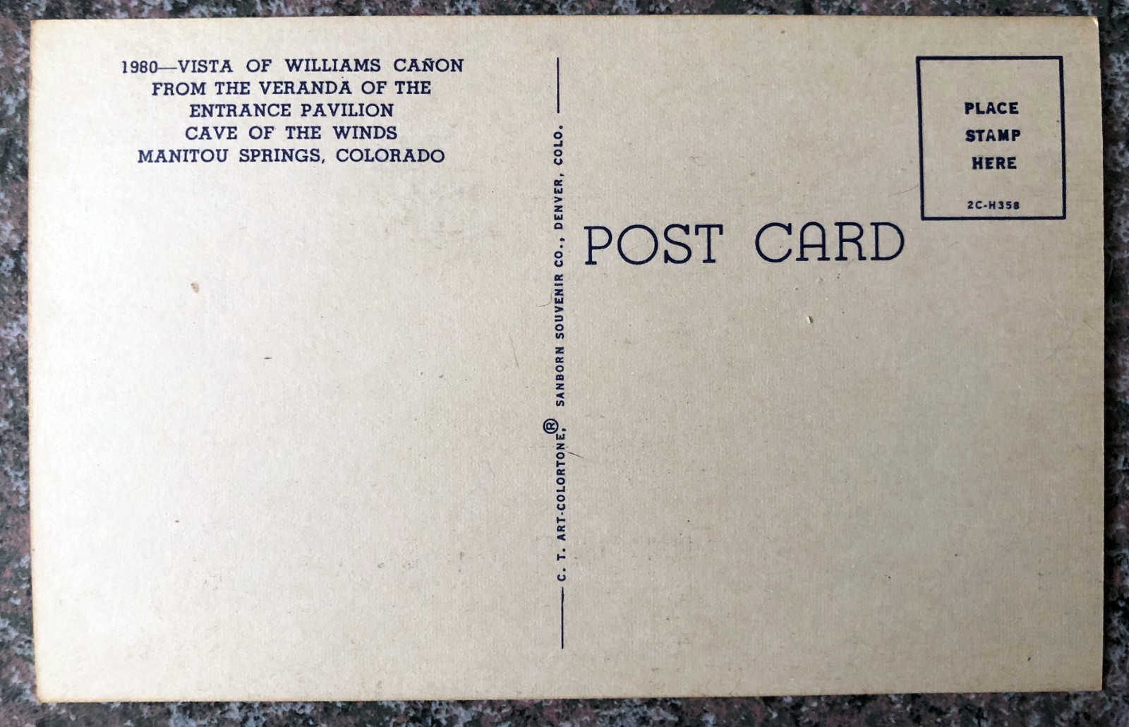 Vista of Williams Canon - Cave of the Winds - Manitou Springs - Vintage Postcard