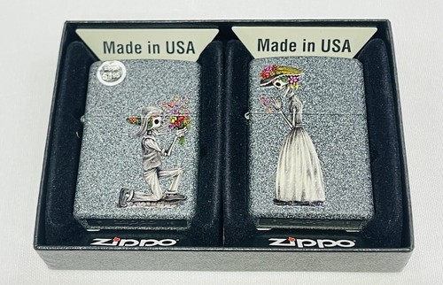 Zippo Day Of The Dead Skeleton Love, 2 Piece Lighter Set