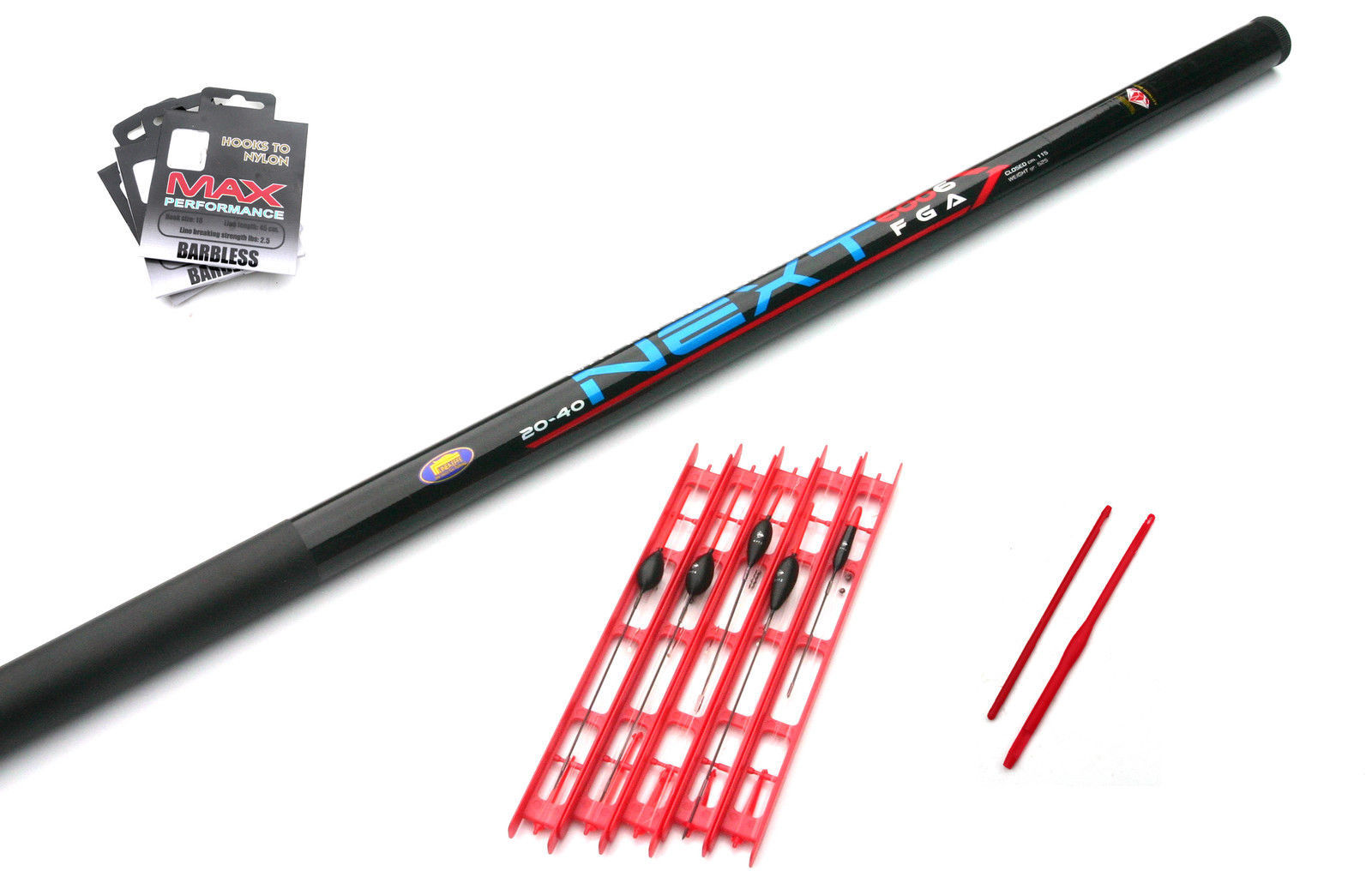 Lineaeffe 10 m Telescopic Fishing Pole & 5 Assorted pole rigs,hooks