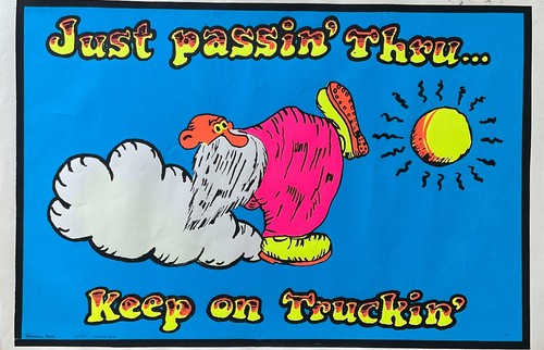 【希少】Keep on Truckin&#39; 70&#39;s ブラックライト　ポスター VINTAGE BLACK LIGHT PSYCHEDELIC POSTER KEEP ON TRUCKIN' 1960