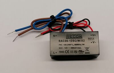 Recom RAC06-12SC/W/X2 SNT Netzteil Modul 6W 12V/500mA SELV Class2 RESTPOSTEN