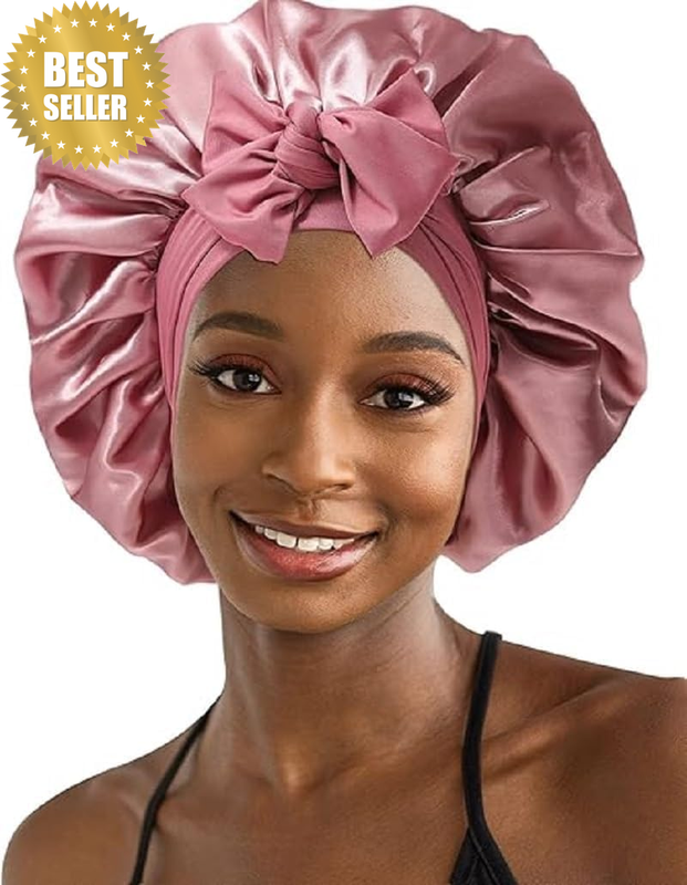 Satin Silk Bonnet for Sleeping Women Hair Bonnet for Curly Hair Sleep Cap Revers