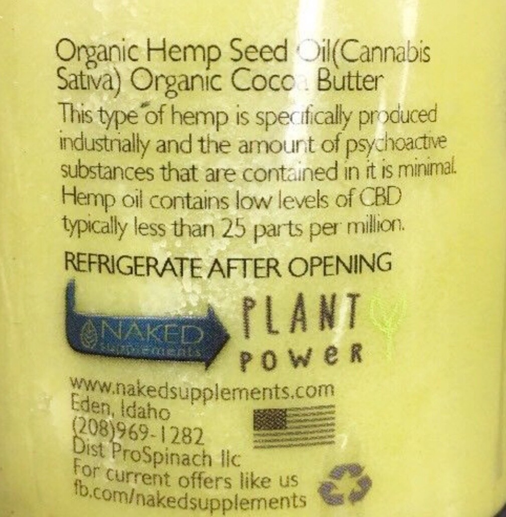 8 oz Cannibas Sativa HEMP BUTTER Organic Vegan Food Grade US Massage Oral ??????