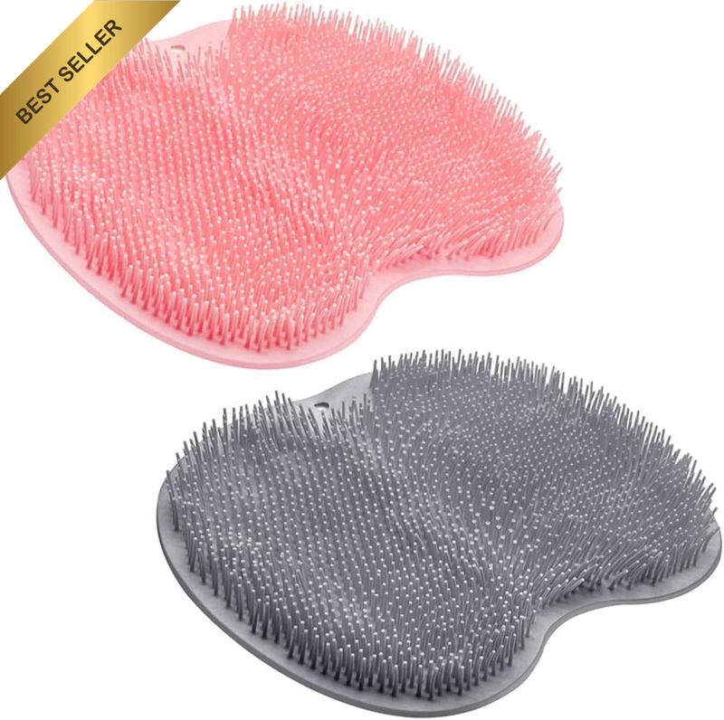 2PACK Shower Foot Scrubber Mat Back Washer Back Exfoliating Bath Wash Pad Wall M