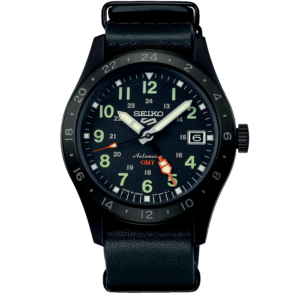 Pre-owned Seiko 5 Sports Sbsc013 Field Sports Gmt Mechanical Automatic Watch Black 2024
