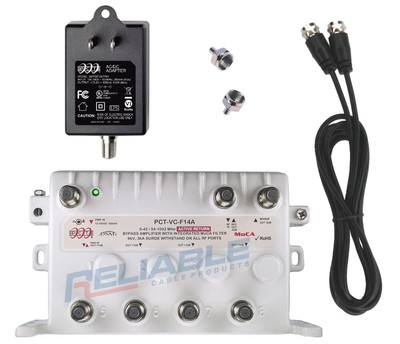 Reliable Cable 5-Port MoCA Cable TV Modem Splitter Signal Booster/Amplifier K...