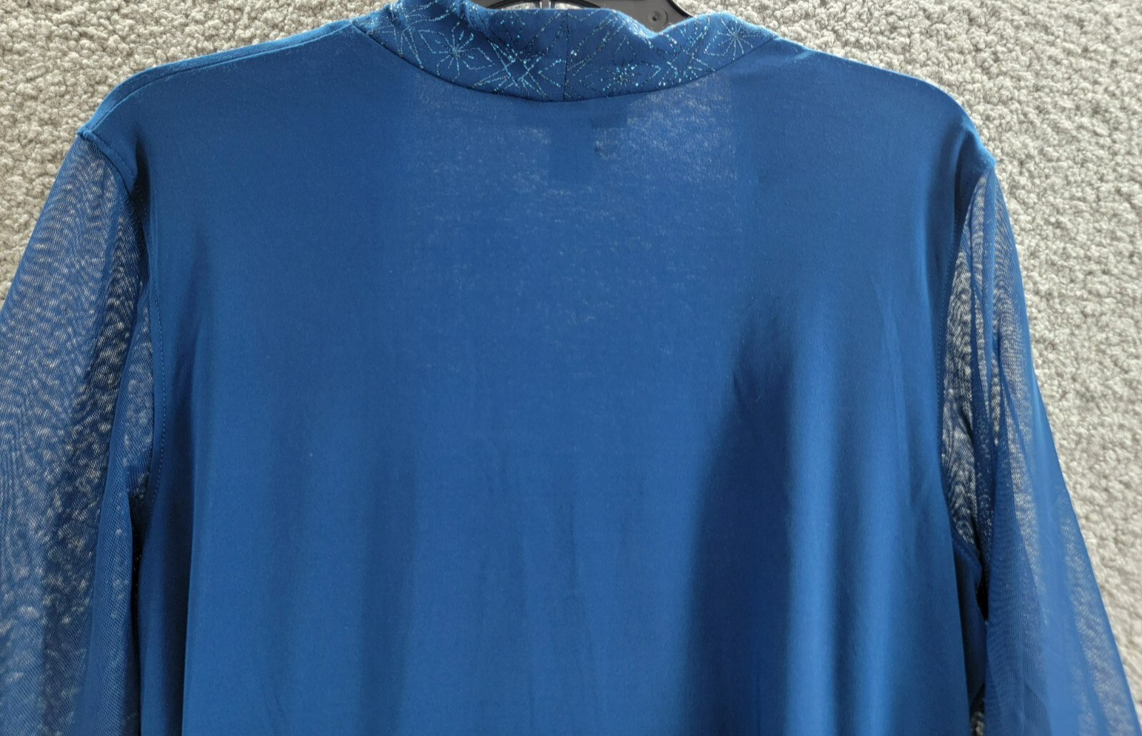 R & M Richards Petite Embellished Dress Jacket Women's 12P Peacock 3/4 Sleeve - Picture 13 of 16