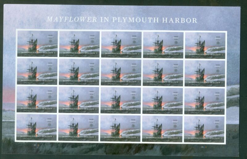 Us 5524 Mayflower In Plymouth Harbor, Forever, Sheet/20, Mint Nh