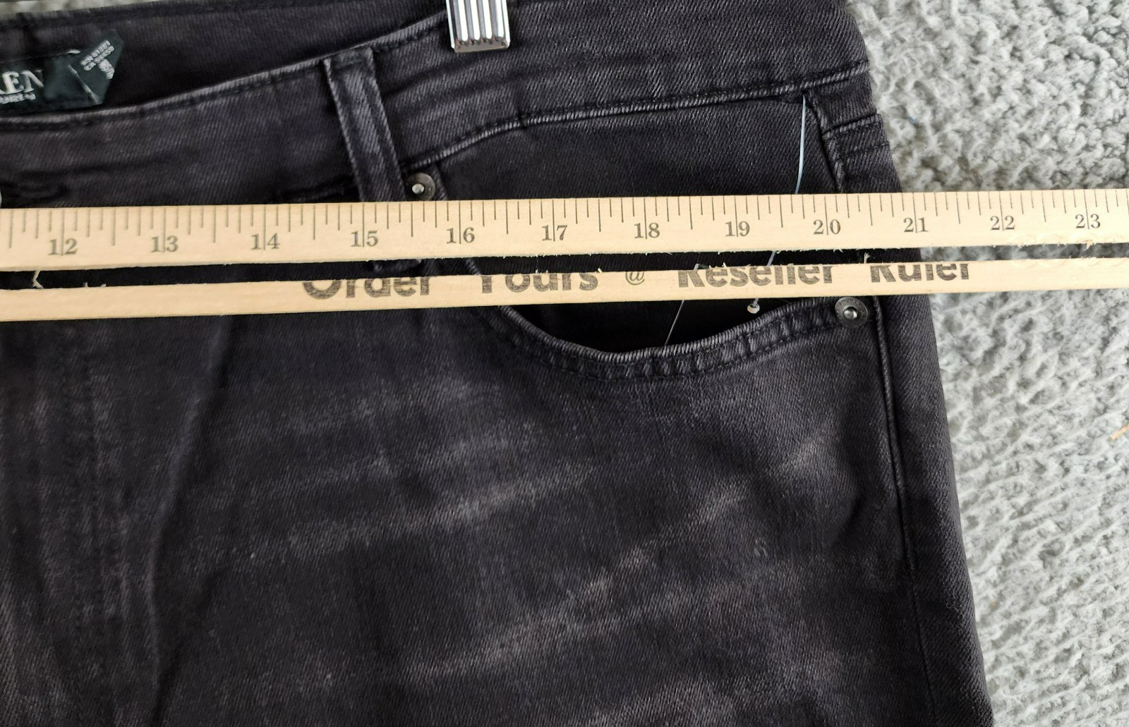 Lauren Ralph Lauren Plus-Size High-Rise Skinny Ankle Jeans Women's 20W Black - Picture 9 of 16