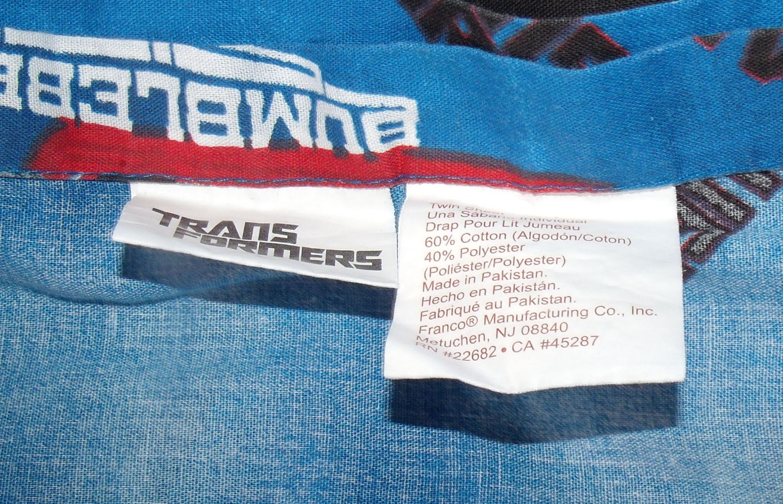 transformers twin flat sheet
