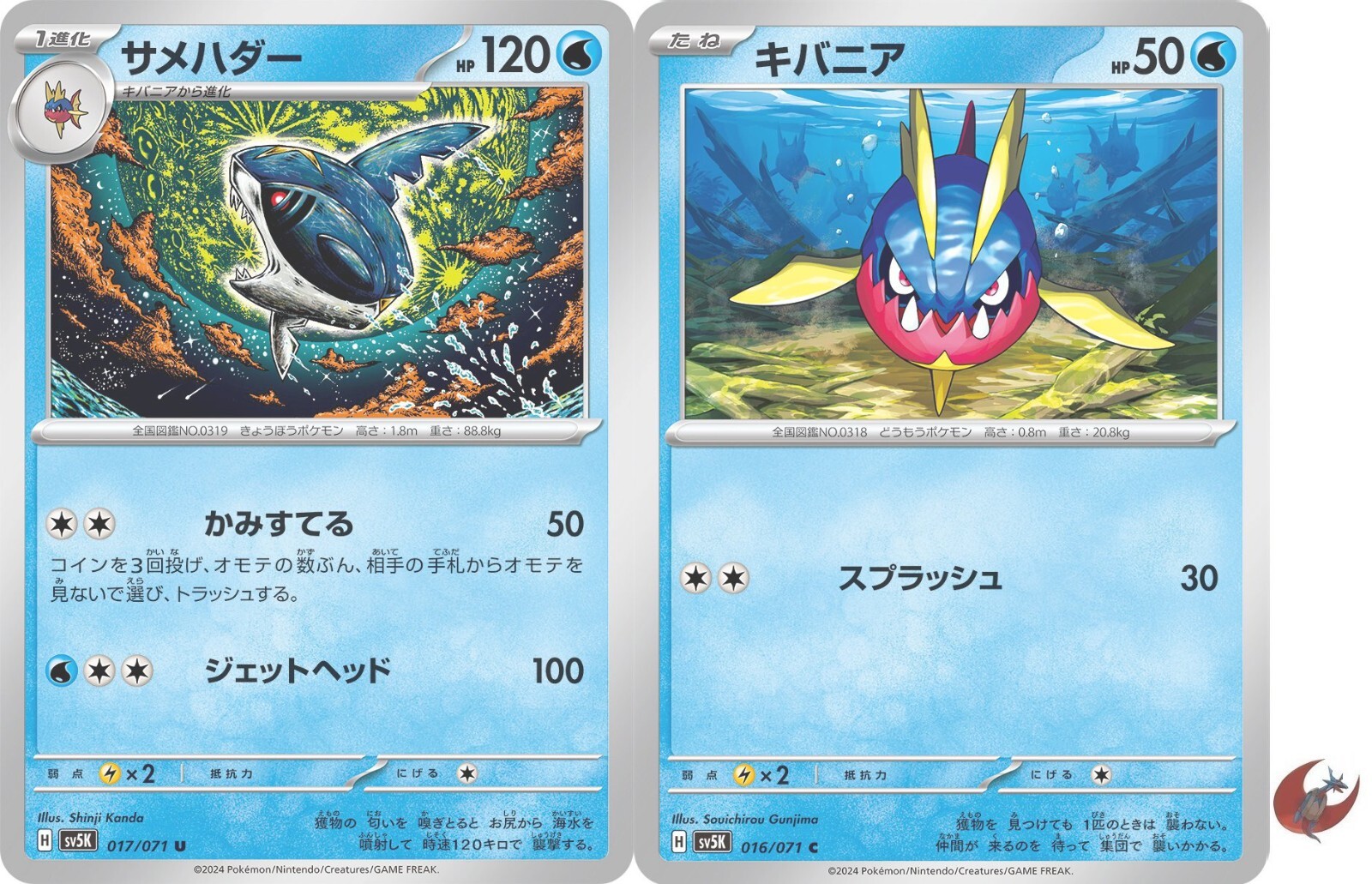 Pokemon card sv5K 017/071 COMMON Sharpedo Set Scarlet