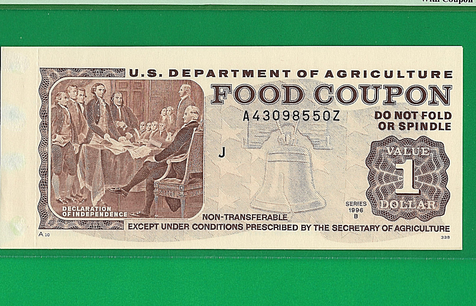 Food stamp Coupon $1.00 1996 - PCGS 66PPQ  with cover USDA SCRIP WELFARE