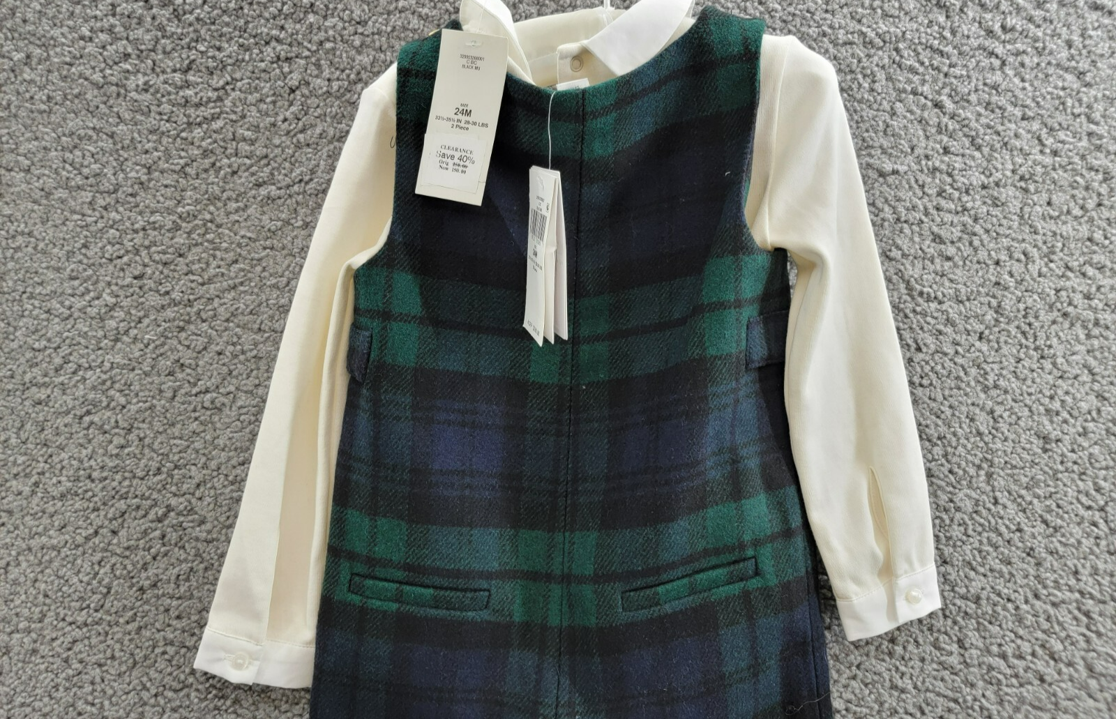 Ralph Lauren Bodysuit & Plaid Wool Overalls Set Baby Boys 24M Multi Button Snap - Picture 14 of 20