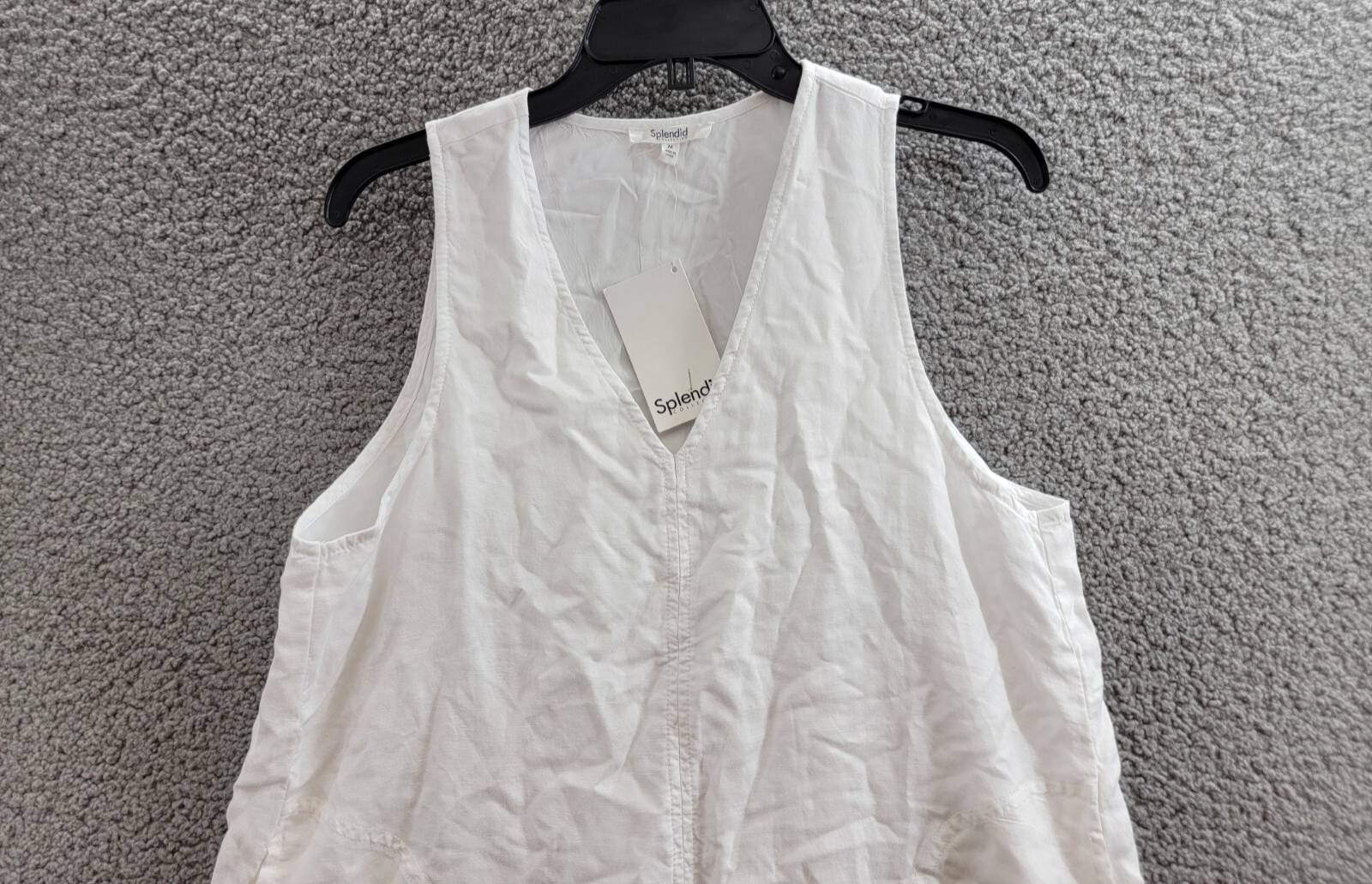Splendid Dawson Mini Dress Women's M White V-Neck Sleeveless Pullover Style - Picture 3 of 15