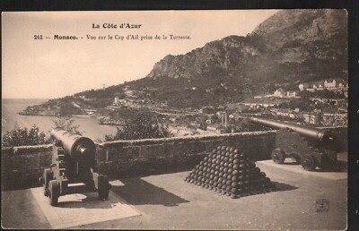 Postcard Monaco French Riviera Cap d'Ail Noon CANNON BALLS COTE D AZUR TERRACE