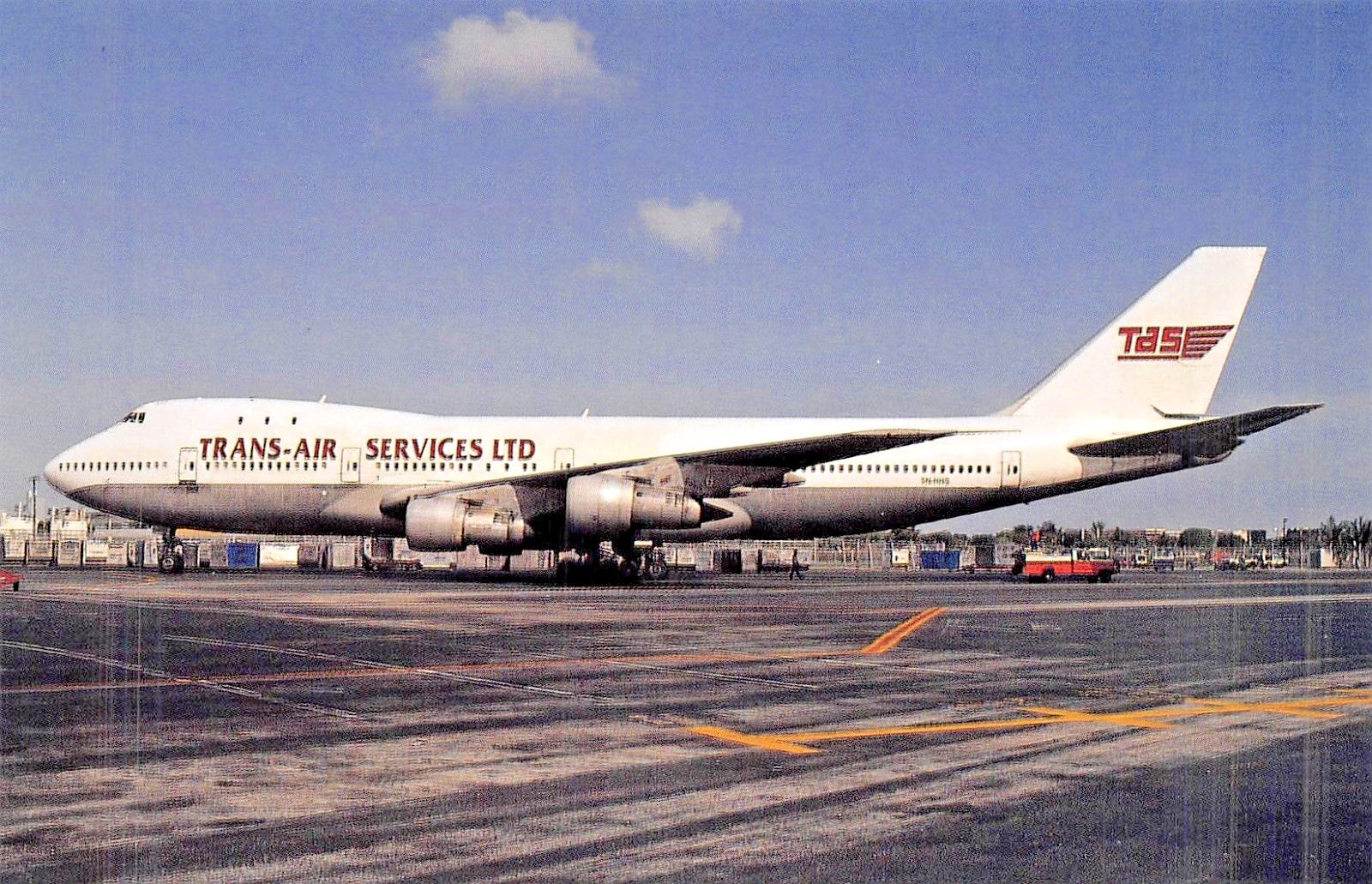 【ヴィンテージ】BOEING Airliner APRIL 希少 1974年度版 TRANS-AIR SERVICES LTD. Boeing 747-121 c/n 19644 5N-HHS 1992