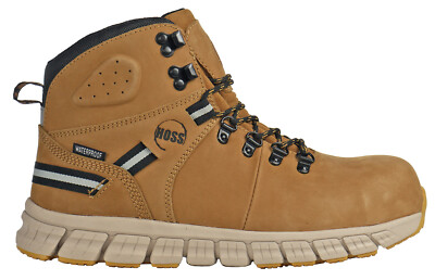 Мужские рабочие ботинки из коричневого нубука Hoss Ticker Composite Toe Waterproof 60877