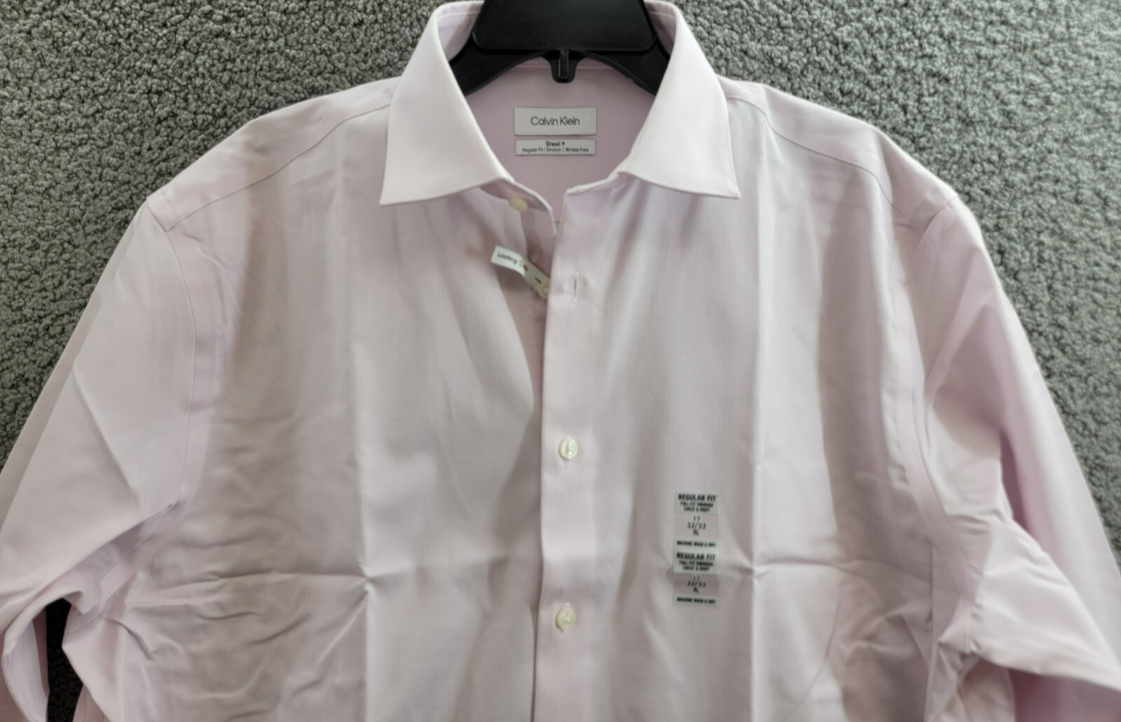 Calvin Klein Steel Plus Regular Fit Modern Pin Cord Dress Shirt Men's 17 32-33 - Picture 3 of 16