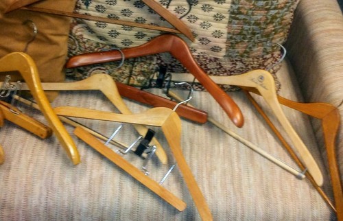 Vintage Lot of 30 Wooden Suit/Coat/Dress/Trouser Hangers *4 w/advertising