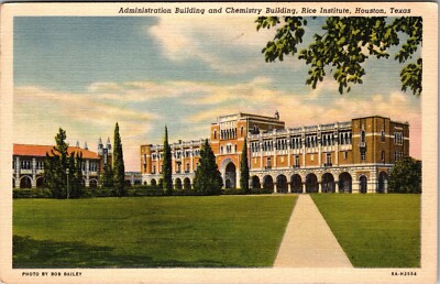 Houston Texas, Rice Institute College Admin & Physics Buildings Postcard JL5