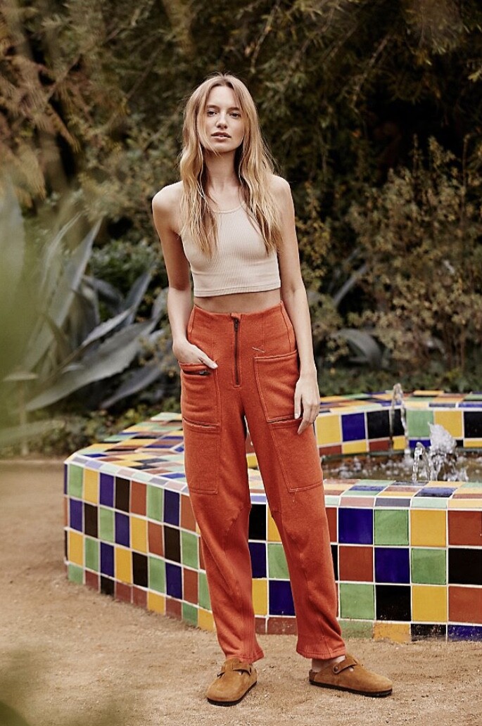 

Брюки для бега Free People Movement Break Away Спортивные штаны Оранжевые молнии  NWT, Orange