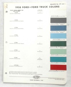Dupont ford color chart
