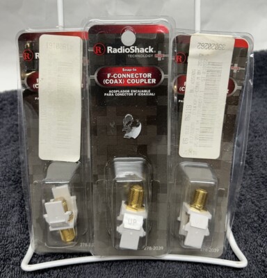 Radio Shack Snap In F-Connector Coax Coupler 3 Pack Parts New