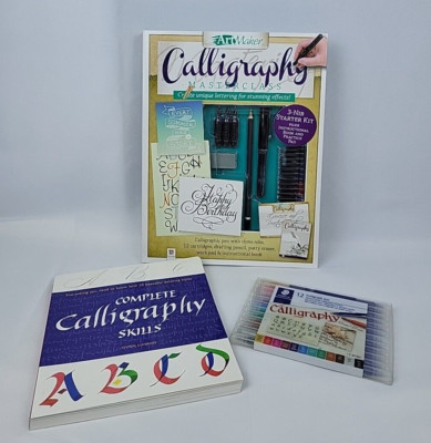 Art Maker Calligraphy Masterclass Kit 12 Double Ended Markers & Complete Skills