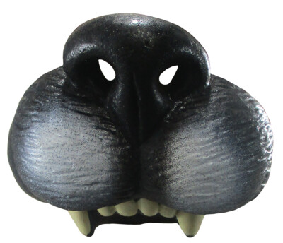 Adult Big Bad Werewolf Wolf Dog Nose With Teeth Mini Mask Costume Accessories