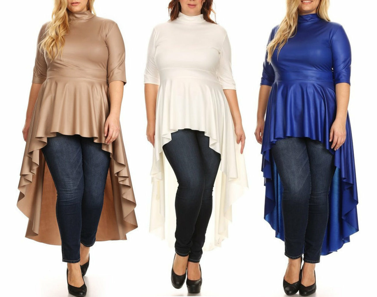 plus size peplum high low top