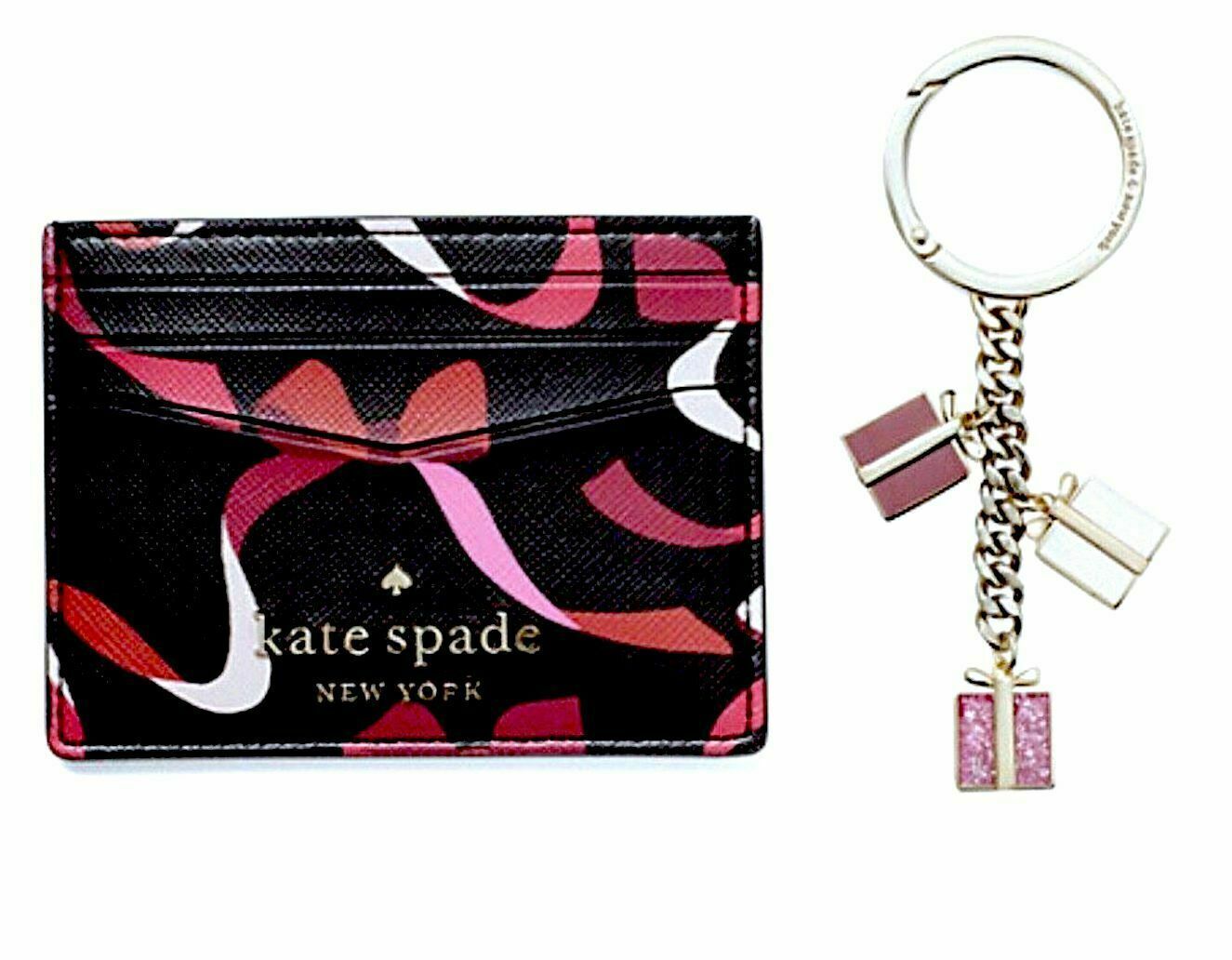 Kate Spade Staci Wrapping Party Ribbon Card Holder Keychain Fo...