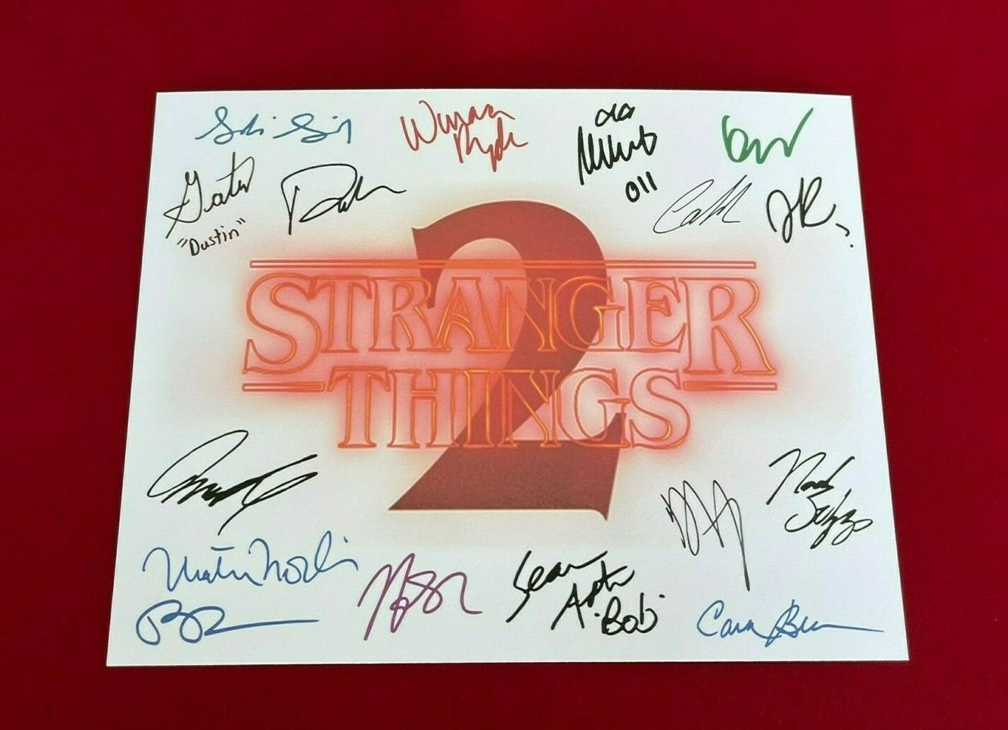 Stranger Things Season 2 Title Card Cast-Signed- 8.5x11